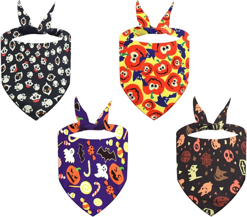 4lots Halloweens Triangles Dog Bib Pet Grooming Scarves Themed Pet Neckerchief for Dogs and Cats Lovely Dog Triangles Bib - Image 1