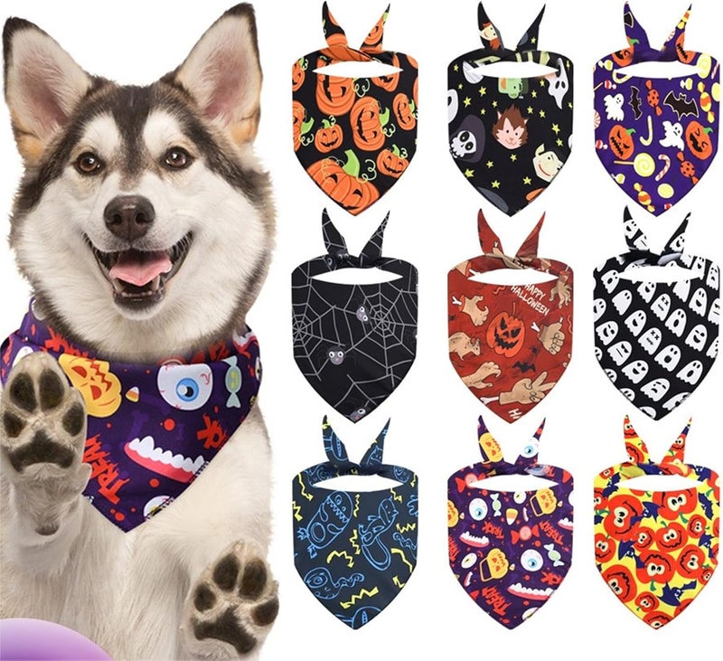 4lots Halloweens Triangles Dog Bib Pet Grooming Scarves Themed Pet Neckerchief for Dogs and Cats Lovely Dog Triangles Bib - Image 2