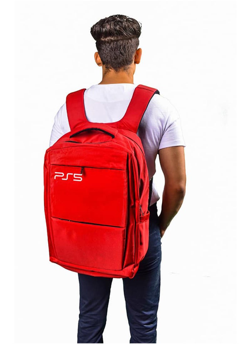 Generic Backpacks Bag For PlayStation 5 Travel Case Red  - Image 5