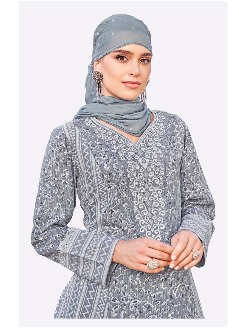 SARA جلابية سارة بنقشة البايزل والعنب المخططة  - Image 4