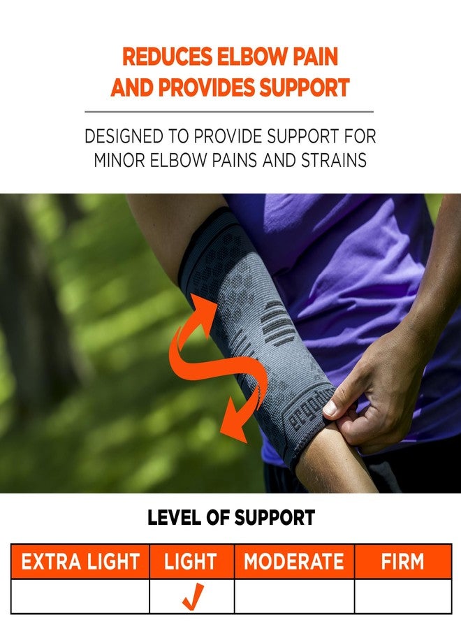 Ergodyne - 16594 ProFlex 651 Elbow Compression Sleeve, Brace Support for Men and Women Black Large - Image 2