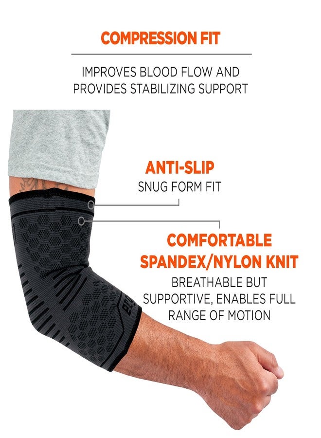 Ergodyne - 16594 ProFlex 651 Elbow Compression Sleeve, Brace Support for Men and Women Black Large - Image 3