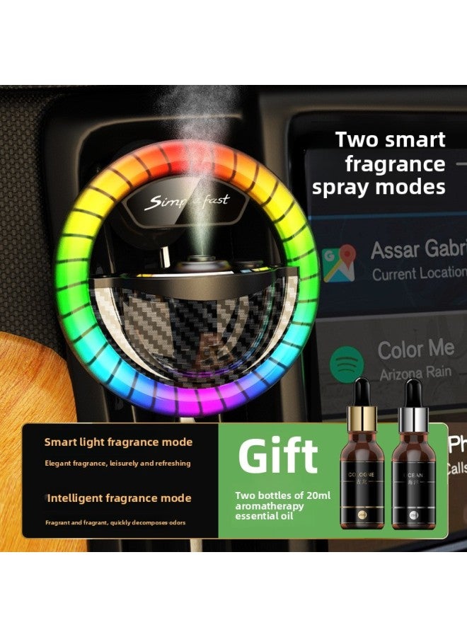 إسكدنيا رذاذ تلقائي برائحة السيارة الملونة RGB التحكم الصوتي، ضوء ملون، ضوء لاقط مضيء، ضوء جوي، زخارف موفرة للطاقة - مصدر الضوء: حزمة واحدة - لون فاتح: مسحوق جرلي (كولونيا مجانية + سائل علاج عطري بحري) - Image 4