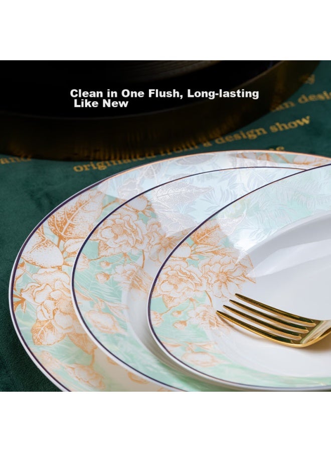 JD.com Jd Jingzao, Complete Set Of Bowls And Plates, Ceramic Gift Box For Housewarming, Summer Nong 66-piece Set - Image 4