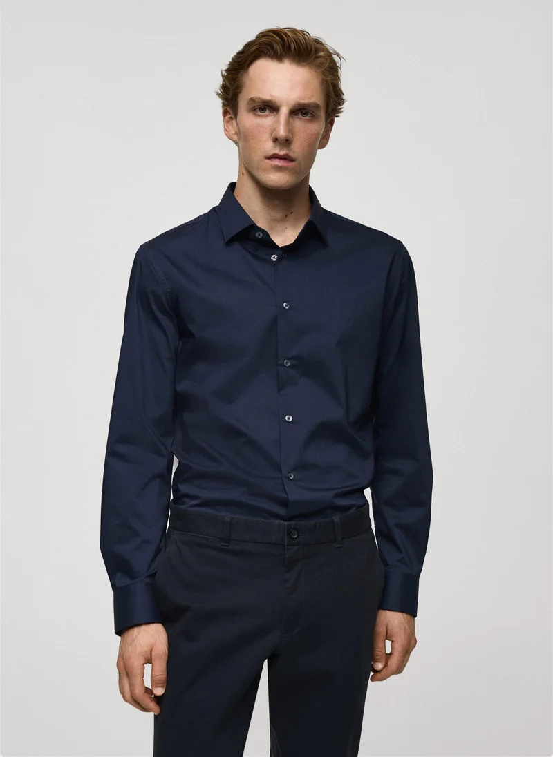 Mango Man Regular Fit Stretch Cotton Shirt