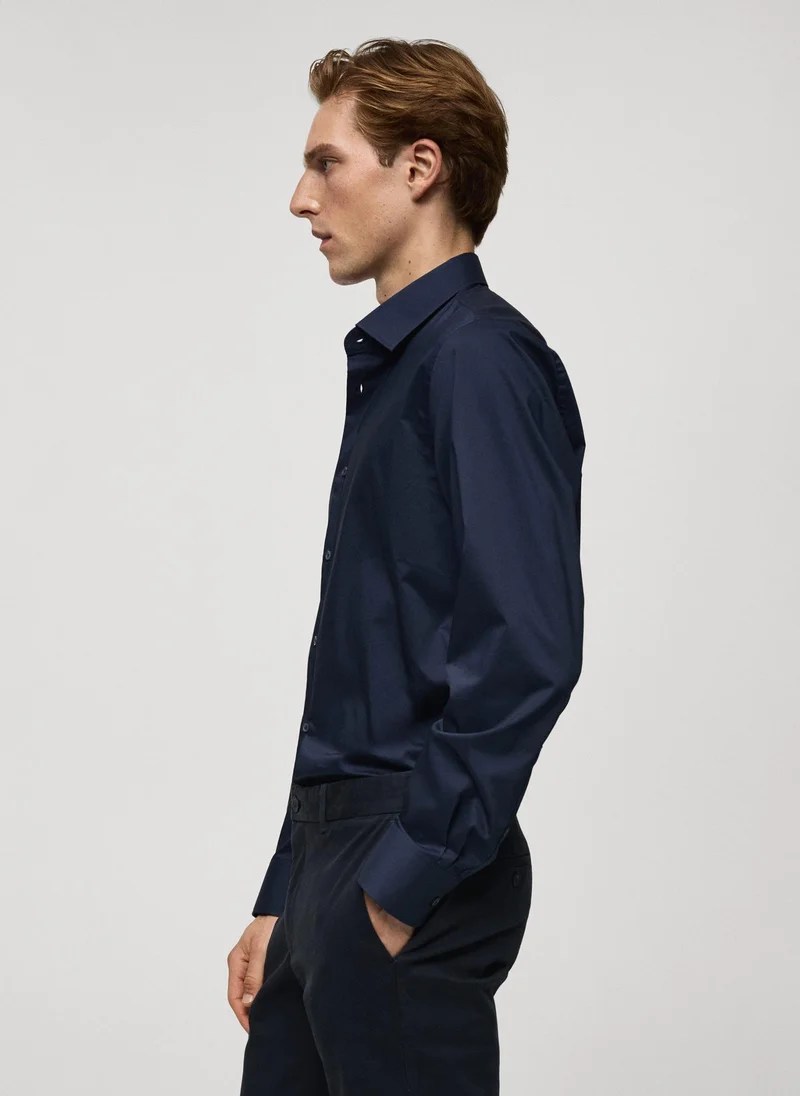 Mango Man Regular Fit Stretch Cotton Shirt