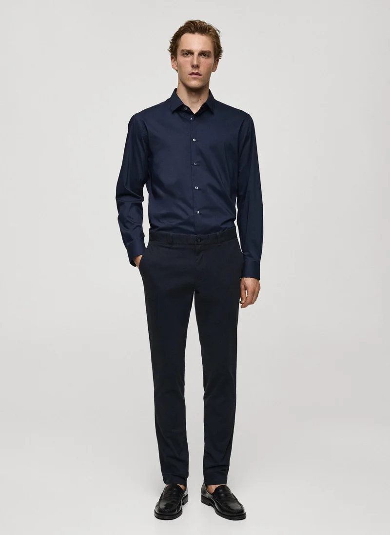 Mango Man Regular Fit Stretch Cotton Shirt