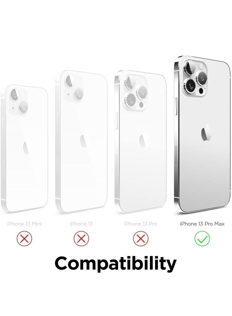 جراب مغناطيسي صلب لهاتف iPhone 13 Pro Max، جراب محول، واقي عدسة كاميرا زجاجي كامل، يدعم الشحن اللاسلكي، غطاء مقاوم للصدمات لهاتف iPhone 13 Pro Max - Image 2