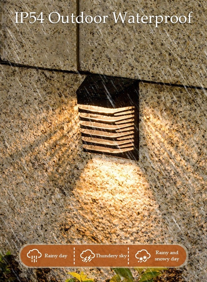 DUNISO Solar Wall Lights Outdoor 2 Modes Square Solar Wireless Wall Mount Lights IP54 Waterproof Outdoor Wall Lamps Decorative for Garden Patio Yard Fence Decor - Image 5