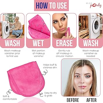 Miss Pouty The Original Miss Pouty MakeUp Vanisher Eraser Cloth With Integrated Glove Removes Make Up With Just Water - Image 3
