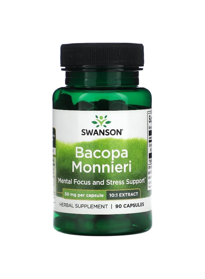 SWANSON سوانسون، باكوبا مونييري، 50 ملغ لكل كبسولة، 90 كبسولة - Image 1