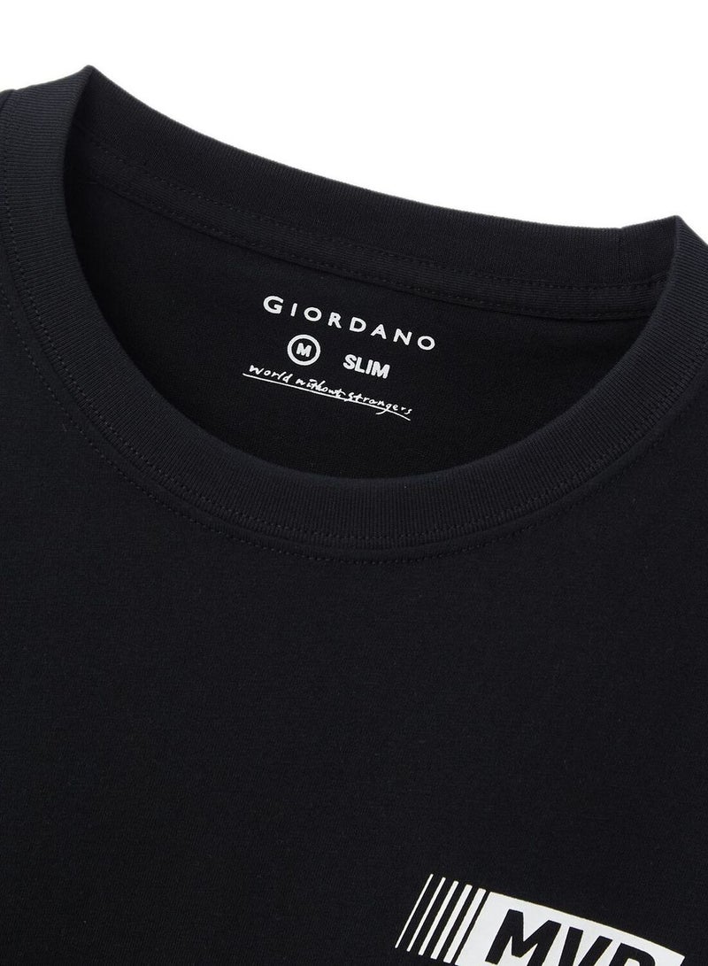 GIORDANO Men's Slim Fit Cotton Jersey Message Print Tee - Image 4