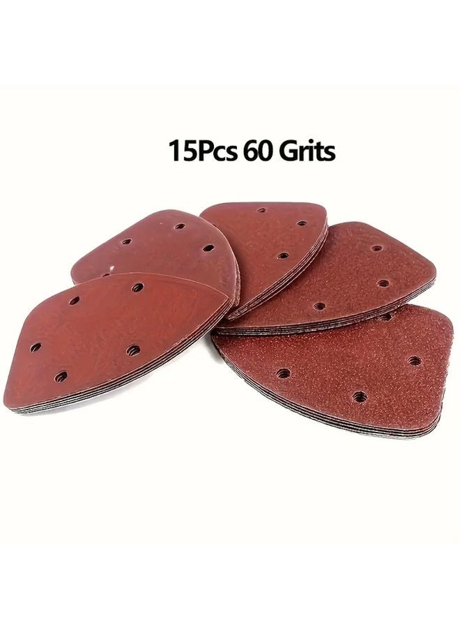 15Pcs 180 Grits Triangle Sanding Sheets Hook Loop Pads for Woodworking Dry Sanding - Image 4