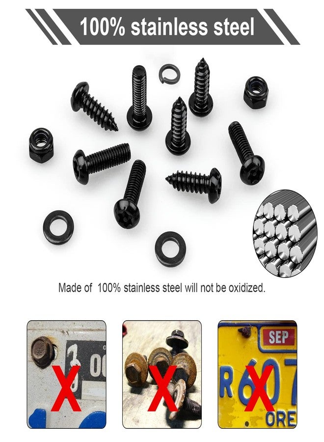 Weico License Plate Screws Kits, Black Anti Theft Mounting Hardware for Car Tag Plate Frames Covers, M6 (1/4") Tamper Proof Screws, Fastener Nut, Caps Cover for Front Rear Frame Holder Mounting - Image 4