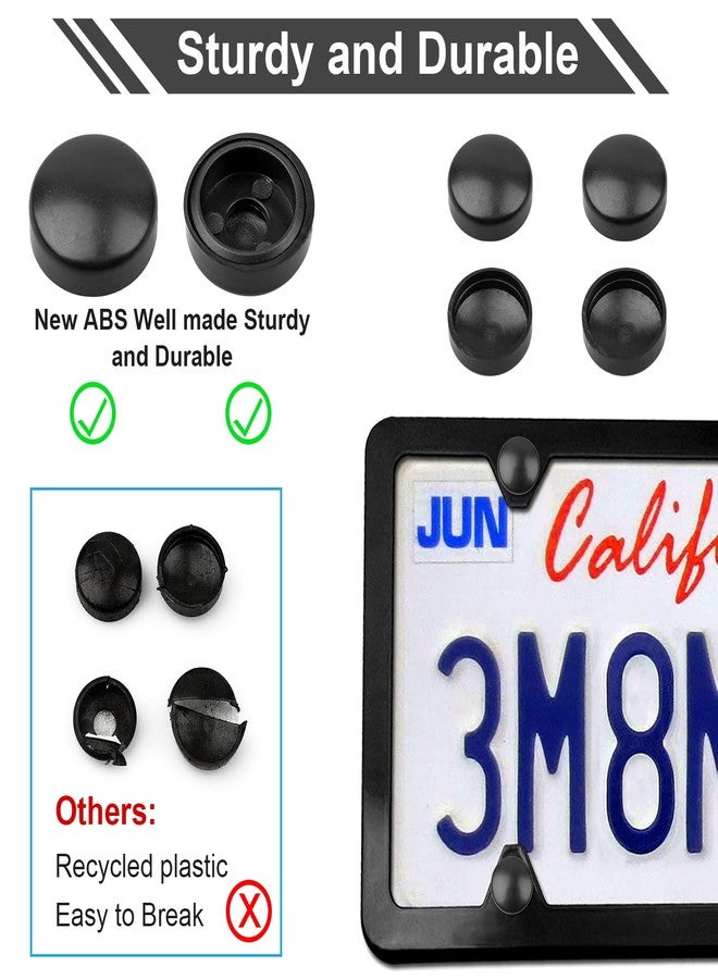 Weico License Plate Screws Kits, Black Anti Theft Mounting Hardware for Car Tag Plate Frames Covers, M6 (1/4") Tamper Proof Screws, Fastener Nut, Caps Cover for Front Rear Frame Holder Mounting - Image 5