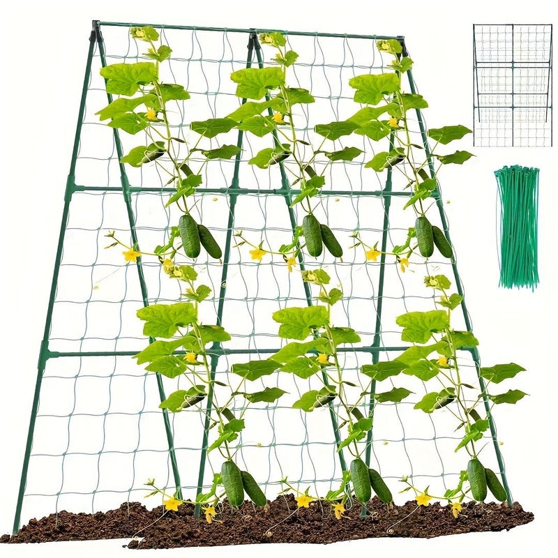 2 Pack Climbing Plant Nets 70.87 X 141.73 Inches Heavy Duty Garden Support Net for Cucumbers Vines Tomatoes Fruits Vegetables - Image 1