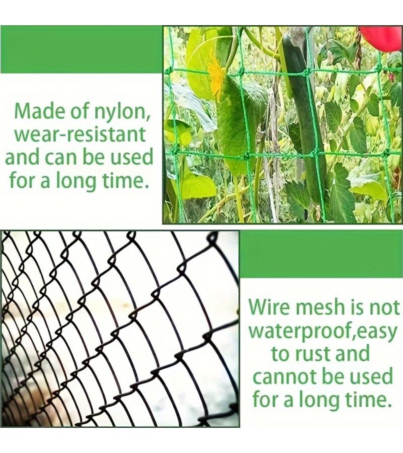 2 Pack Climbing Plant Nets 70.87 X 141.73 Inches Heavy Duty Garden Support Net for Cucumbers Vines Tomatoes Fruits Vegetables - Image 5