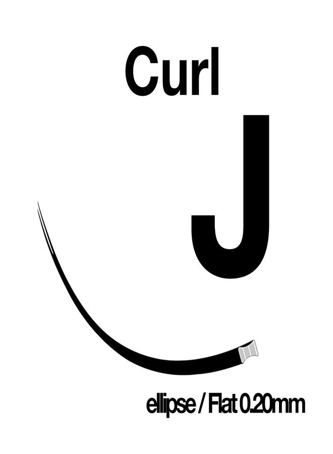 EMILYSTORES Ellipse Lash 0.20mm Thickness J Curl Length 12mm Flat Shaped Volume Eyelashes Single Size for Eyelash Extensions (Ellipse,Flat 0.20,J,12mm) - Image 3