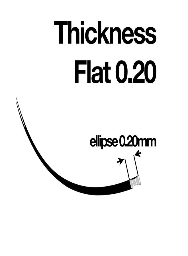 EMILYSTORES Ellipse Lash 0.20mm Thickness J Curl Length 12mm Flat Shaped Volume Eyelashes Single Size for Eyelash Extensions (Ellipse,Flat 0.20,J,12mm) - Image 2