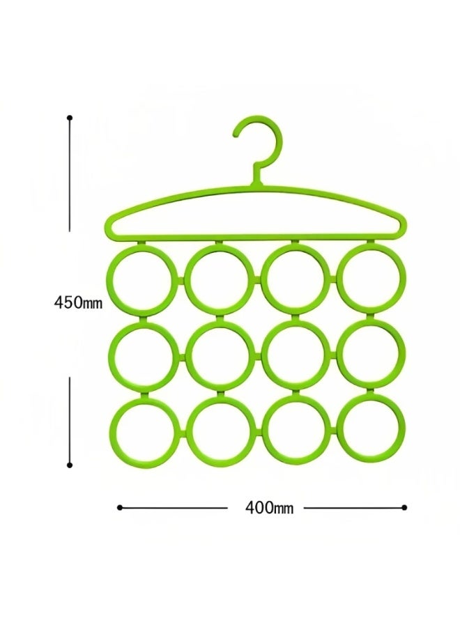 Plastic Shelf Organizer with 12 Rings – Multi-Purpose Hanging Storage Rack for Scarves, Belts, Ties & Accessories – Space-Saving Hanger – Multicolor - Image 5