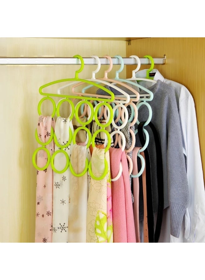 Plastic Shelf Organizer with 12 Rings – Multi-Purpose Hanging Storage Rack for Scarves, Belts, Ties & Accessories – Space-Saving Hanger – Multicolor - Image 4