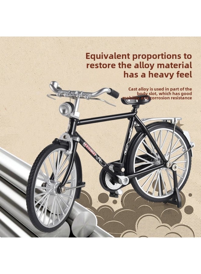 Retro Alloy 28 28 28 Bars Bicycle Model Decoration Assembly Self-made DIY Simulation Nostalgic Adult Toy-Color: Eight Bars Bicycle (Black, Briefcase Pumper)  - Image 5