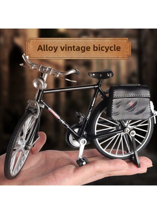 Retro Alloy 28 28 28 Bars Bicycle Model Decoration Assembly Self-made DIY Simulation Nostalgic Adult Toy-Color: Eight Bars Bicycle (Black, Briefcase Pumper)  - Image 4