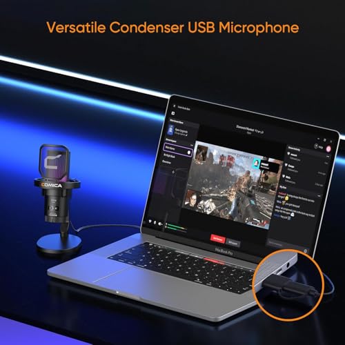 COMICA EJoy Uni USB Condenser Microphone Computer Mic with Noise Cancellation Mute Gain Monitoring for Streaming Podcast Gaming YouTube PC Mac PS5 PS4 Desktop Mic - Image 3