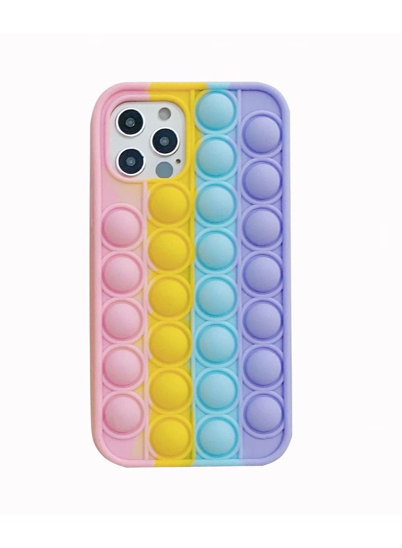 Cute Style Rainbow Pop Fidget Silicone Phone Case for Girls And Children’s iPhone Case for iphone 13promax  - Image 1