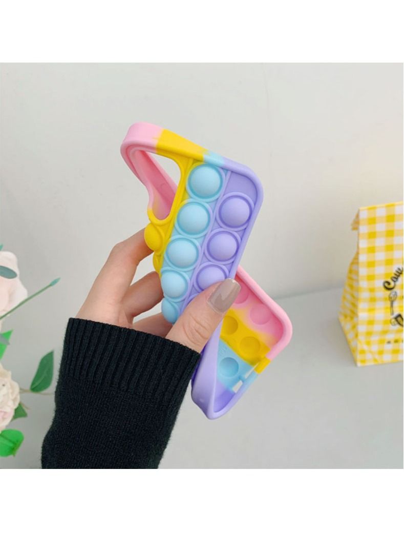 Cute Style Rainbow Pop Fidget Silicone Phone Case for Girls And Children’s iPhone Case for iphone 13promax  - Image 4