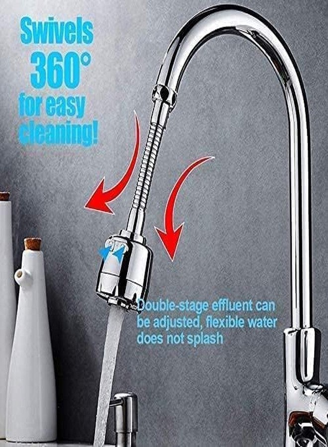 HARIRUP Sink Faucet Sprayer Attachment 360 Rotatable Kitchen Tap Head Replacement,Anti-Splash Faucet Nozzle Head with Hose and Universal Connector | Silver - Image 3