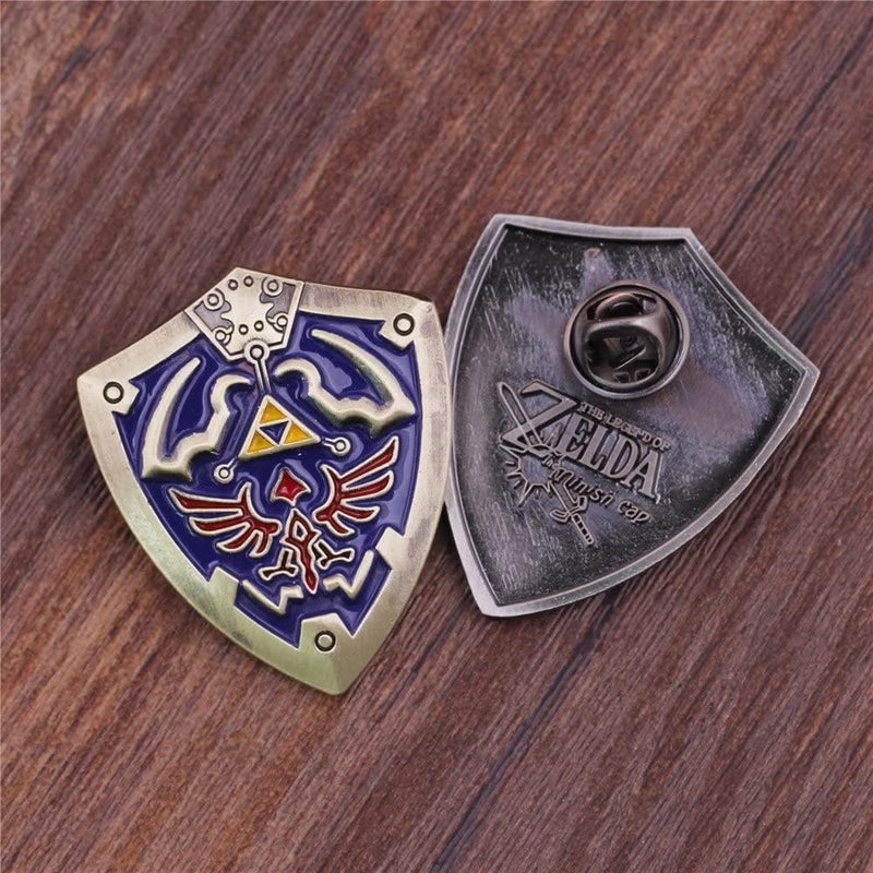 Armear Pin - Hylian Shield Pin - Brooch - Hylian Shield, Blue, Size 1.5 - Image 2