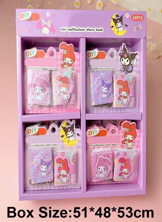 fashionhome 16 Pieces Beautiful DIY Multicolor Cartoon Theme Mini Share Book Pocket Notebook Set Box for Kids - Image 4