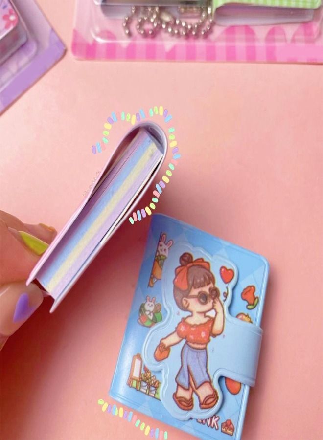 fashionhome 16 Pieces Beautiful DIY Multicolor Cartoon Theme Mini Share Book Pocket Notebook Set Box for Kids - Image 2