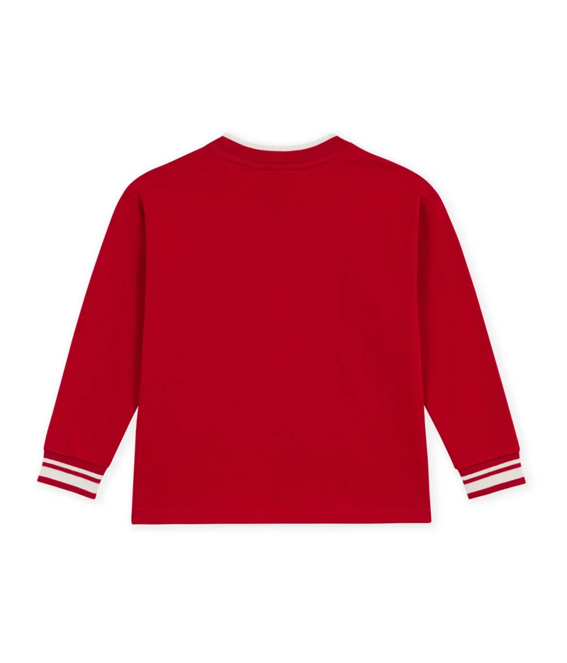 Petit Bateau Children's Long-Sleeved Plain Cotton T-Shirt