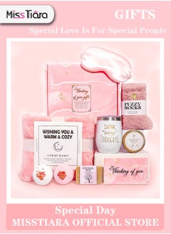 MissTiara Gift Basket for Women - Birthday Gift Box, Get Well Soon Gift Set Contains 10 Inspirational Gifts, Relaxing Spa Treatment Package for Women, Bestie Friendship, Female Friend Gift  - Image 1