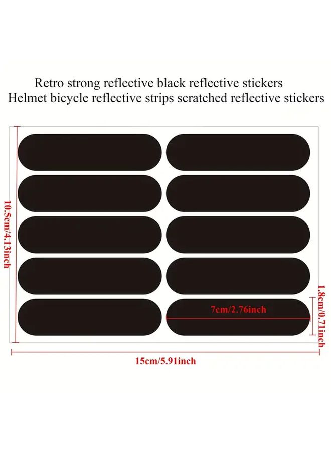Reflective Safety Stickers Silvery 10Pcs High Visibility Durable Tape For Helmet Bicycle - Image 2