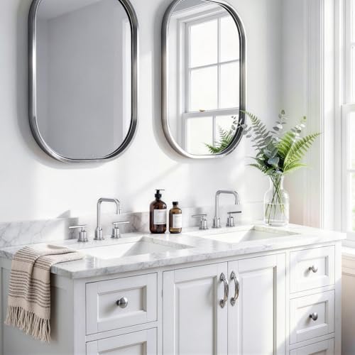 WOWOW Widespread Bathroom Faucet Chrome 8 inch Bathroom Sink Faucet Adjustable 3 Pieces Basin Faucets 360 Swivel Spout Modern Lavatory Faucet Vanity Faucets Water Supply Lines Quick Install Pipe - Image 3