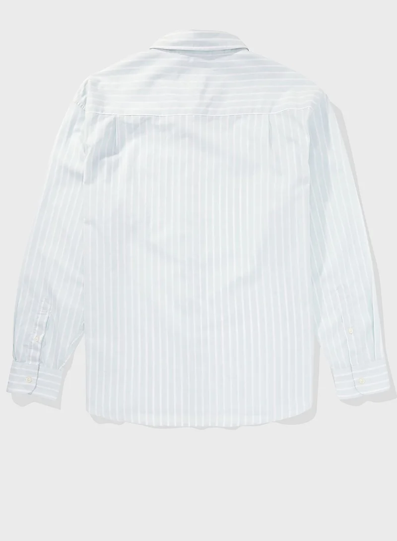 American Eagle Stripe Deatil Button Down Regular Fit Shirt