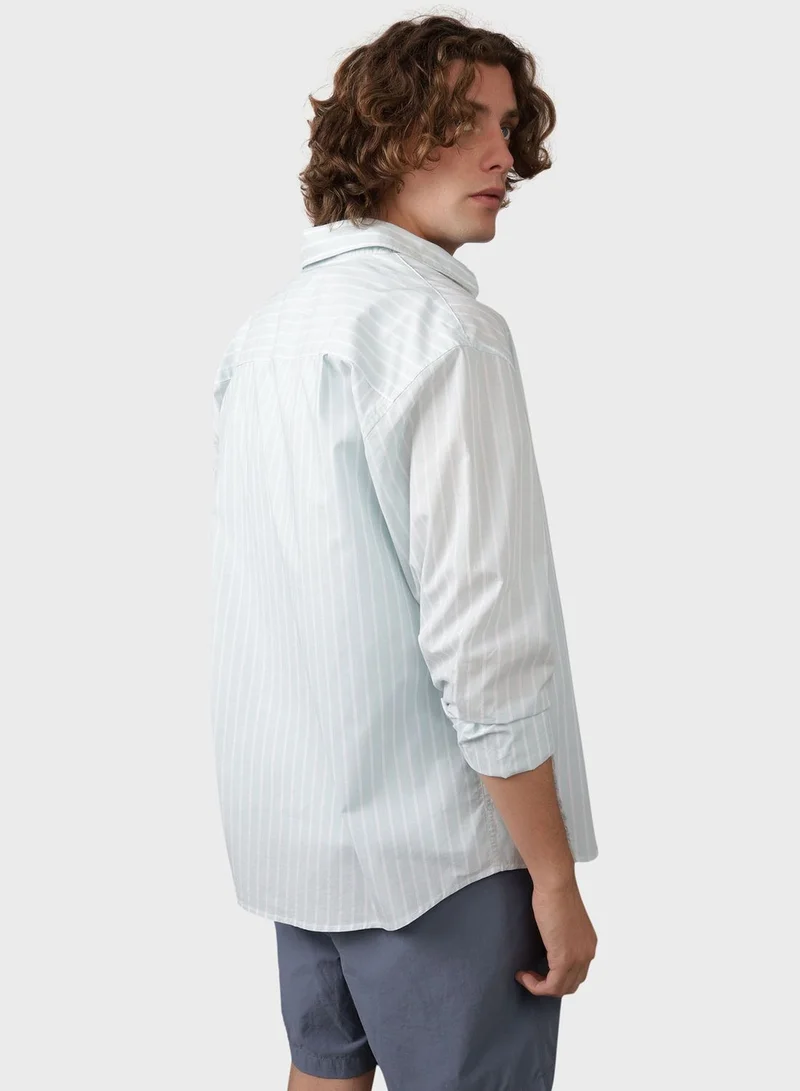 American Eagle Stripe Deatil Button Down Regular Fit Shirt