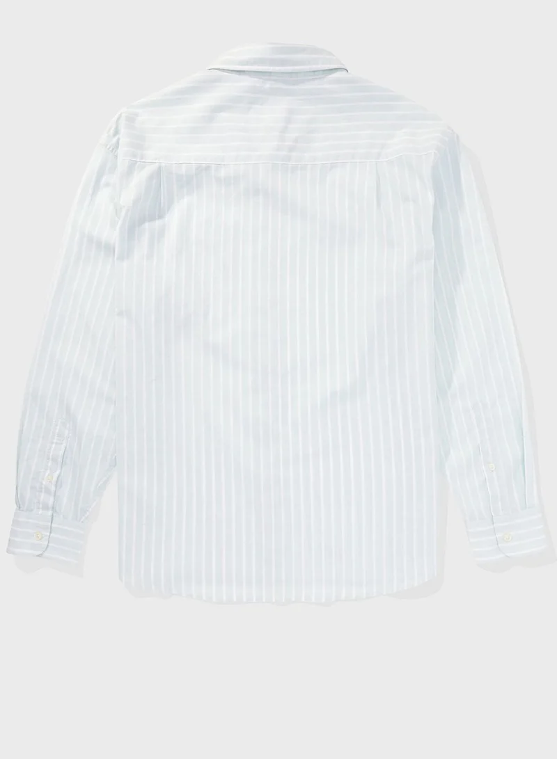 American Eagle Stripe Deatil Button Down Regular Fit Shirt