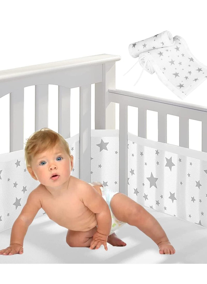 SYOSI - Baby Cot Bumper, Baby Crib Bumpers Padded for Boys Girls, 63*11.8inch+133.9*11.8inch Cot Bed Liner Bumper Set, Soft Cotton Crib Protector Bumper Cushion Crib Padding for Sides  2PCS - Image 1