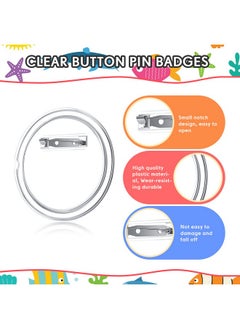 Chinco 50 Pack Acrylic Button Pins Badge Clear Button Pins Custom Button Pins Kit Blank Button Pins Bulk Photo Buttons Make Your Own Buttons Pins For Diy Craft Supplies(2.25 Inch)  - Image 3