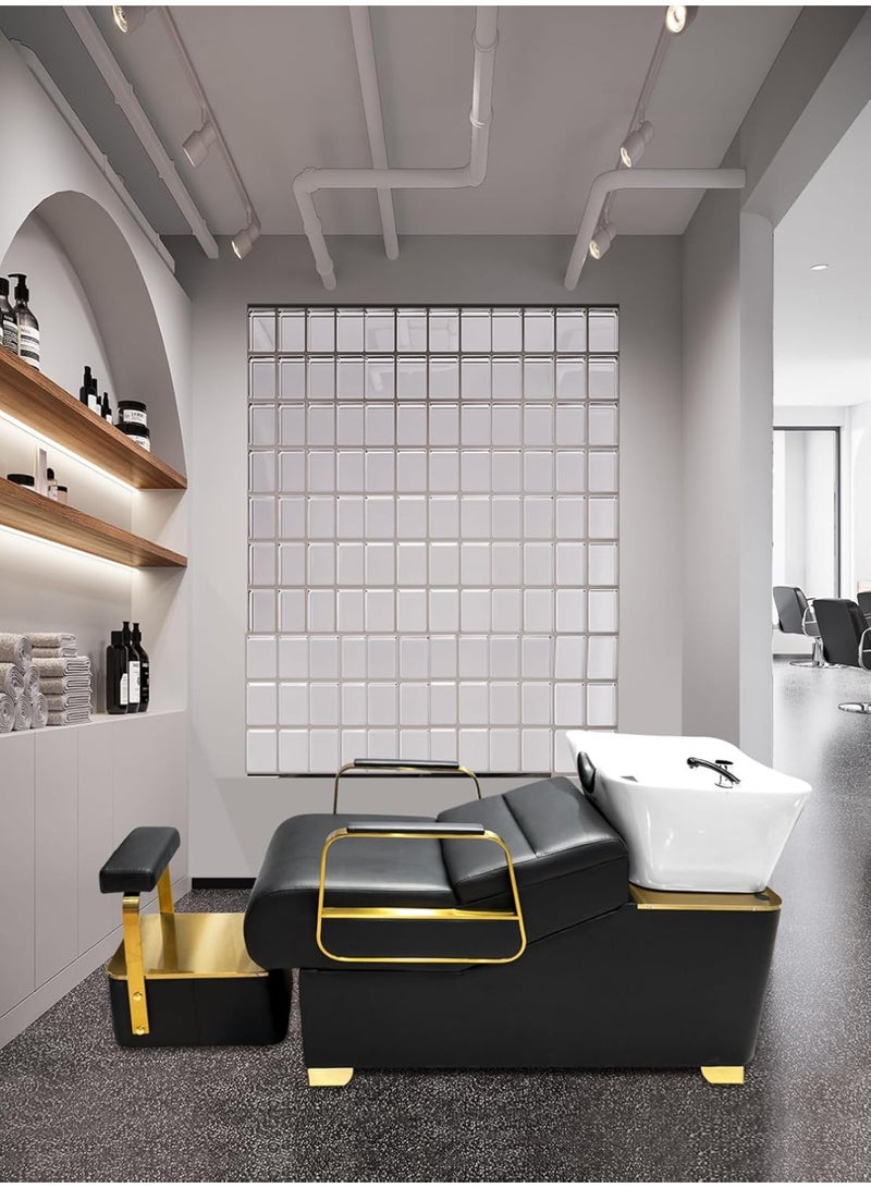 Meishida Lie Flat Hair Washing Chair Salon Shampoo Chair Backwash Head Wash Chair Ceramic Shampoo Bowl Sink Unit Station Spa Salon Equipment  - Image 5