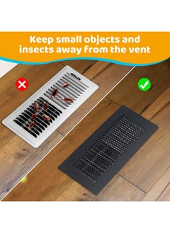 Orzbow Orzbow Baby Proofing Soft Silicone Vent Cover for Home Wall/Ceiling/Floor Register,Child Proof Floor Air Vent Deflector Cover,Catches Debris Hair & Prevents Creepy Crawlies,Easy Install, Black,2 Pack  - Image 4