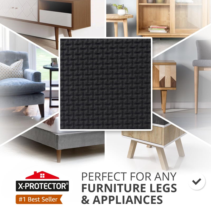 X-PROTECTOR Non Slip Furniture Pads â€“ 12 Premium Furniture Grippers 3"! Best SelfAdhesive Rubber Feet Furniture Feet â€“ Ideal Non Skid Furniture Pad Floor Protectors â€“ Keep Furniture in Place! - Image 2