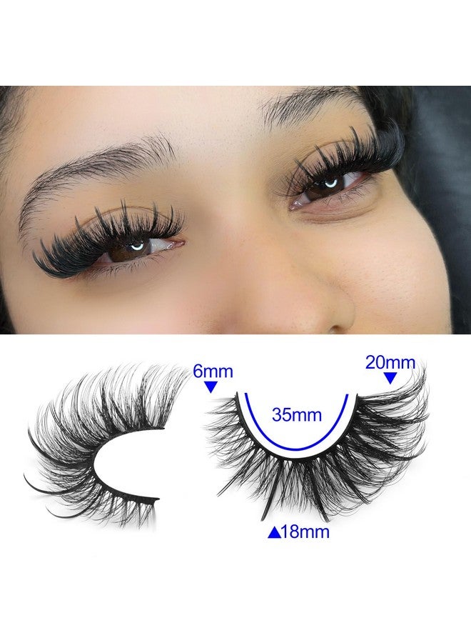 Alice Eyelashes Fairy Cat Eye Lashes Mink Fluffy Fox Eye Lashes Wispy Dramatic Eyelashes 20Mm Fake Lashes 7 Pairs Pack By Alice - Image 2