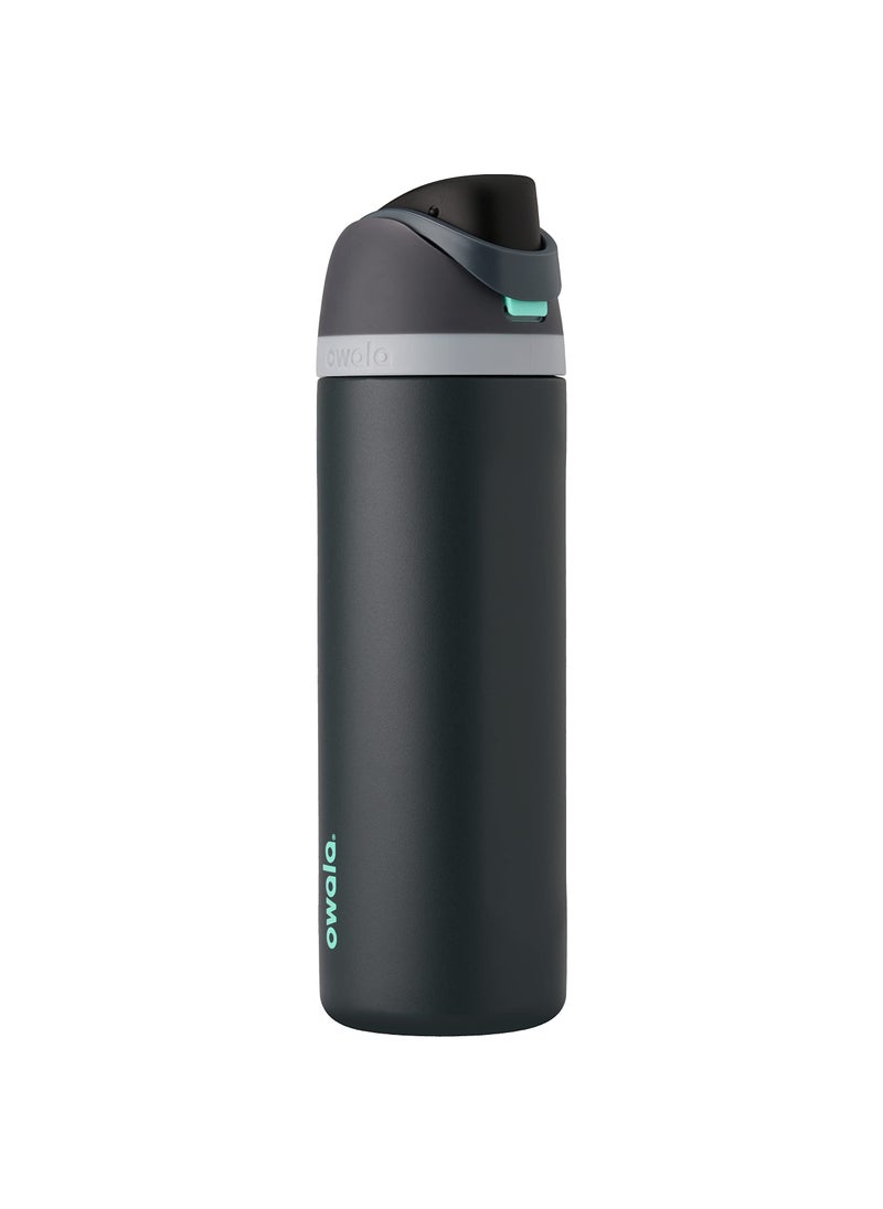 Owala - Owala FreeSip Insulated Stainless Steel Water Bottle with Straw for Sports Travel and School BPAFree Sports Water Bottle 24 oz Foggy Tide - Image 1