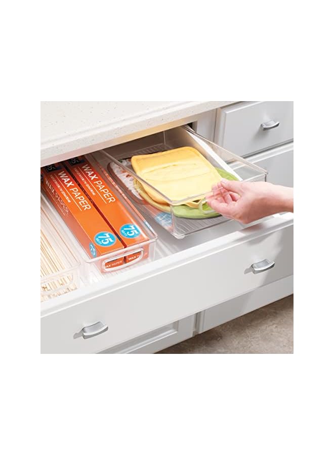 Cabinet/Kitchen Binz Kitchen Storage Container, Medium-Sized Plastic Storage Boxes for The Fridge, Freezer or Pantry, Clear