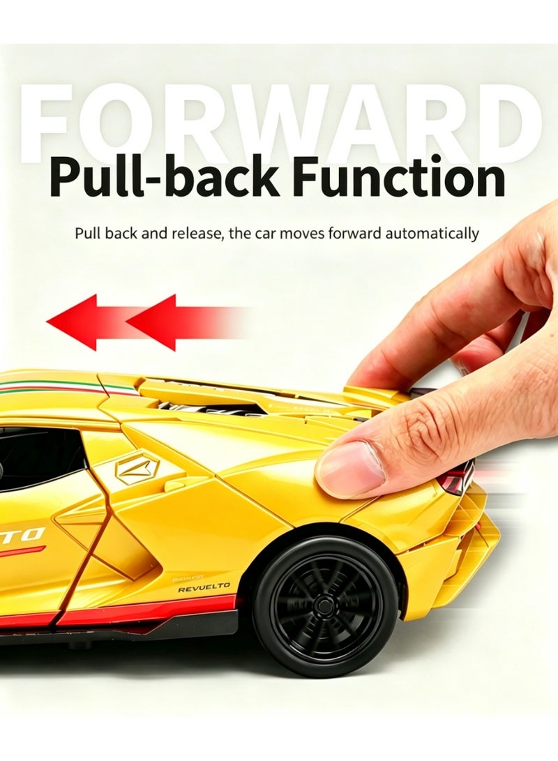 LAMBORGHINI High-Detail Alloy Car Model with Realistic Lighting & Sound Effects, 1:32 Scale Die-Cast Vehicle, Collectible Display Model for Adults & Kids - Image 3